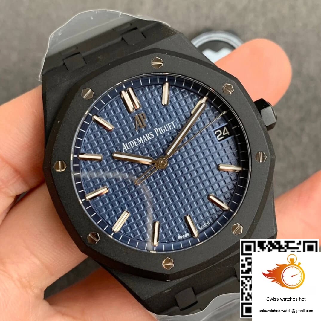 Audemars Piguet Royal Oak 15500 DLC Version ZF Factory Frosted Blue Dial 2 Audemars Piguet Royal Oak 15500 DLC Version ZF Factory Frosted Blue Dial 2