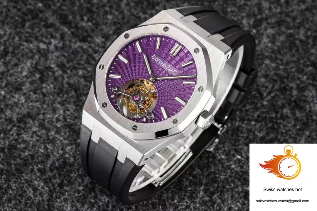 Audemars Piguet Royal Oak Tourbillon R8 Factory V3 Purple Dial Rubber Strap 2 Audemars Piguet Royal Oak Tourbillon R8 Factory V3 Purple Dial Rubber Strap 2