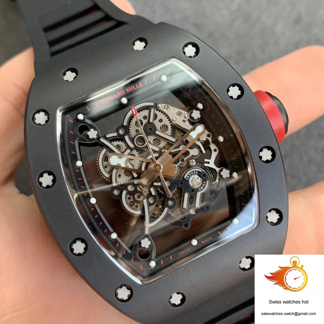 Richard Mille RM055 KV Factory V2 Ceramic Black Rubber Strap 2 Richard Mille RM055 KV Factory V2 Ceramic Black Rubber Strap 2