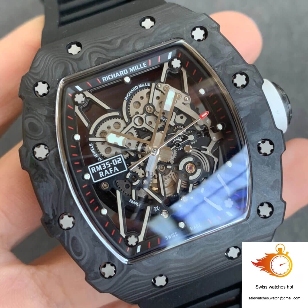 Richard Mille RM035-02 KV Factory Carbon Fiber Black Rubber Strap 2 Richard Mille RM035-02 KV Factory Carbon Fiber Black Rubber Strap 2