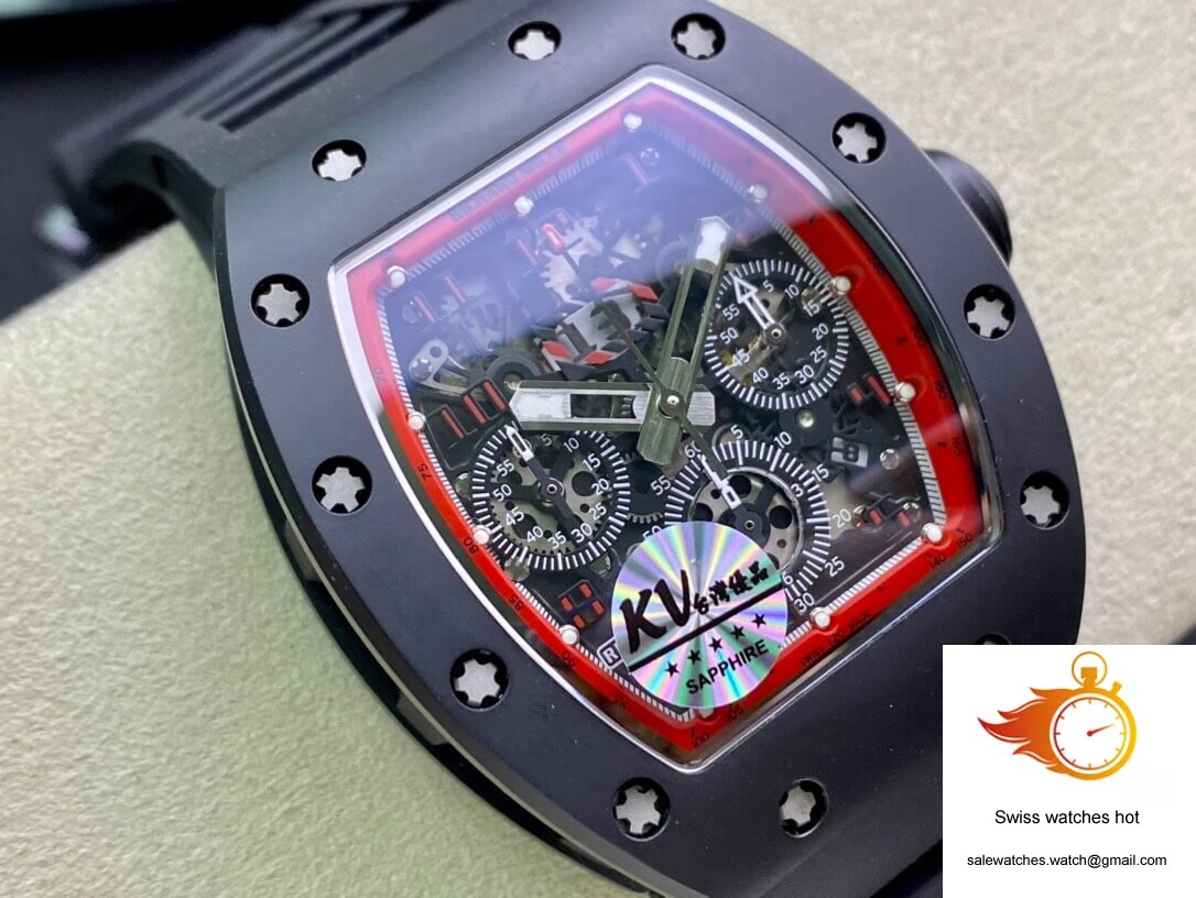 Richard Mille RM011 KV Factory Ceramic Black Rubber Strap 2 Richard Mille RM011 KV Factory Ceramic Black Rubber Strap 2
