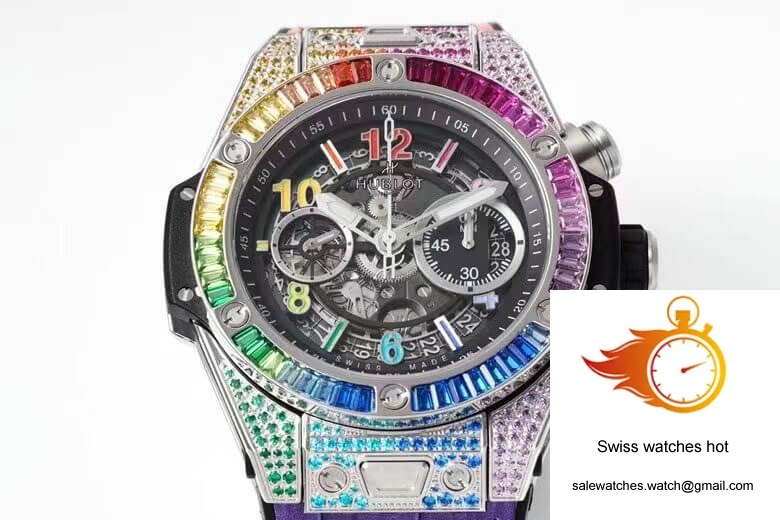Hublot BIG BANG Unico 411.NX.1117.LR.0999 ZF Factory Coloured Gemstone Dial 2 Hublot BIG BANG Unico 411.NX.1117.LR.0999 ZF Factory Coloured Gemstone Dial 2
