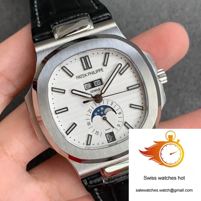 Patek Philippe Nautilus 5726/1A-010 GR Factory Black Leather Strap 2 Patek Philippe Nautilus 5726/1A-010 GR Factory Black Leather Strap 2