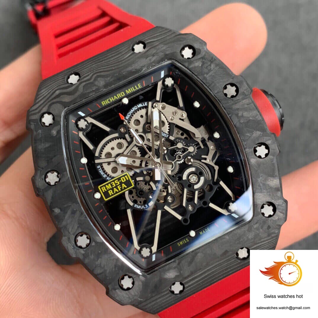 Richard Mille RM35-01 KV Factory Carbon Fiber Red Strap 2 Richard Mille RM35-01 KV Factory Carbon Fiber Red Strap 2