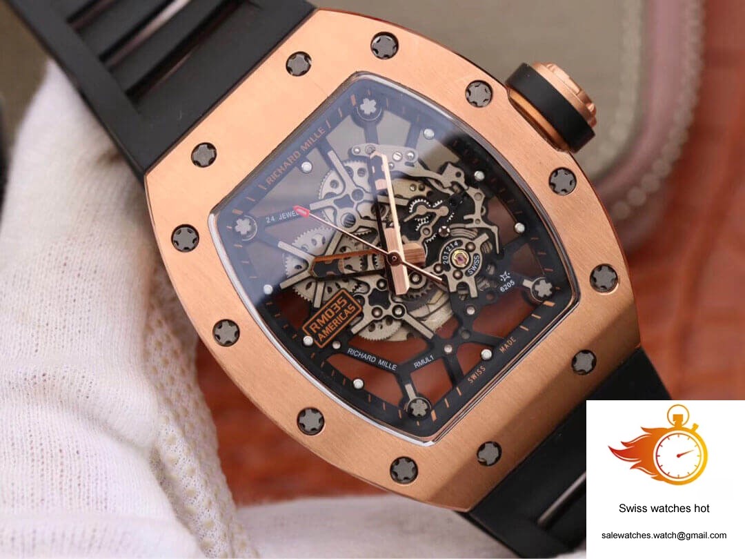 Richard Mille RM035 Americas KV Factory Rose Gold Black Strap 2 Richard Mille RM035 Americas KV Factory Rose Gold Black Strap 2