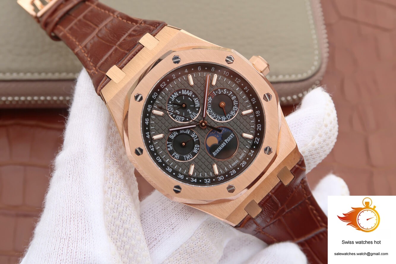Audemars Piguet Royal Oak Perpetual Calendar 26574 JF Factory Rose Gold Grey Dial 2 Audemars Piguet Royal Oak Perpetual Calendar 26574 JF Factory Rose Gold Grey Dial 2