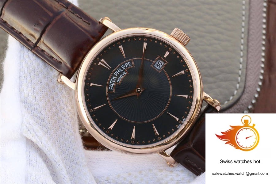 Patek Philippe Calatrava ZF Factory Rose Gold Black Dial 2 Patek Philippe Calatrava ZF Factory Rose Gold Black Dial 2