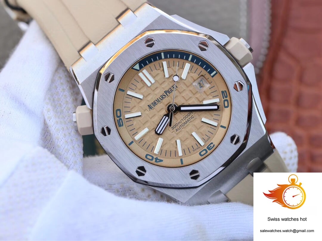 Audemars Piguet Royal Oak Offshore 15710ST.OO.A085CA.01 JF Factory Beige Dial 2 Audemars Piguet Royal Oak Offshore 15710ST.OO.A085CA.01 JF Factory Beige Dial 2