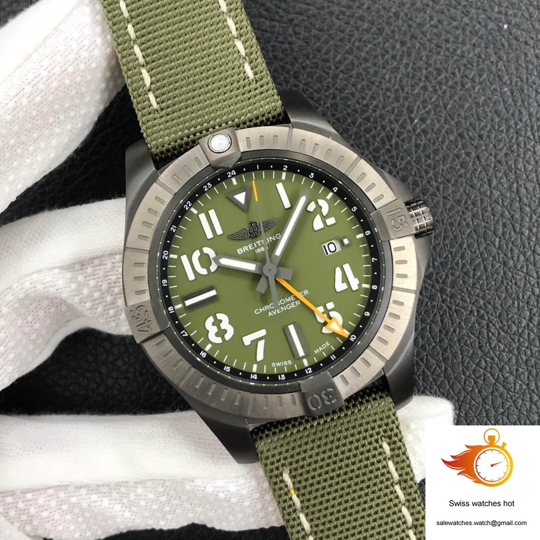 Breitling Avenger Automatic GMT 45 Night Mission V323952A1L1X1 GF Factory Green Dial 2 Breitling Avenger Automatic GMT 45 Night Mission V323952A1L1X1 GF Factory Green Dial 2