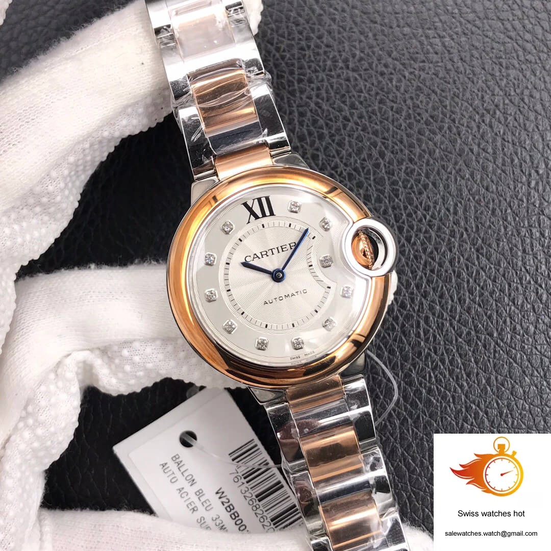 Ballon Bleu De Cartier Ladies 28MM V6 Factory V8 Rose Gold Bezel 2 Ballon Bleu De Cartier Ladies 28MM V6 Factory V8 Rose Gold Bezel 2