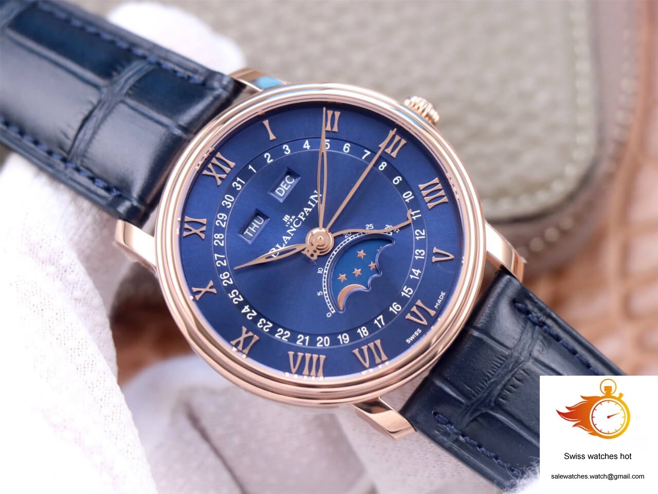 Blancpain Villeret 6654-3640-55 OM Factory V3 Blue Dial 2 Blancpain Villeret 6654-3640-55 OM Factory V3 Blue Dial 2