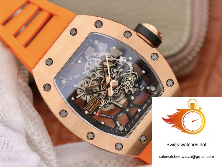 Richard Mille RM035 Americas KV Factory Rose Gold Orange Strap 2 Richard Mille RM035 Americas KV Factory Rose Gold Orange Strap 2