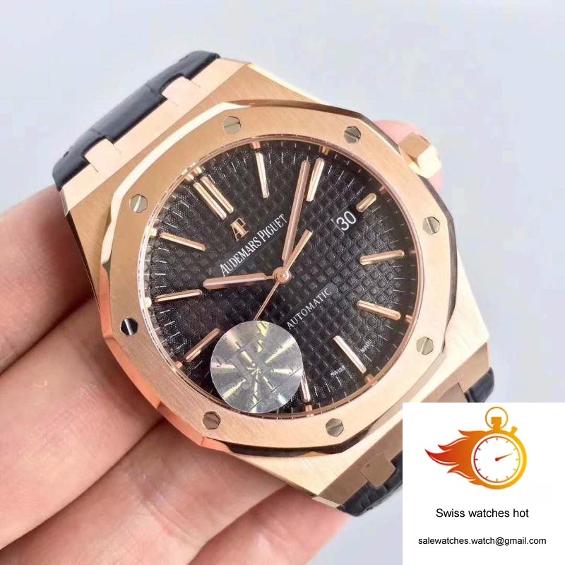 Audemars Piguet Royal Oak 15400 JF Factory Leather Strap Black Dial 2 Audemars Piguet Royal Oak 15400 JF Factory Leather Strap Black Dial 2
