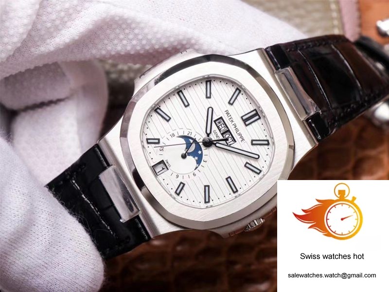 PF Factory Patek Philippe Nautilus 5726/1A-010 Moonphase Black Leather Strap 2 PF Factory Patek Philippe Nautilus 5726/1A-010 Moonphase Black Leather Strap 2