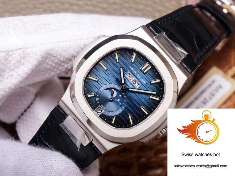 PF Factory Patek Philippe Nautilus 5726/1A-014 Moonphase Black Leather Strap 2 PF Factory Patek Philippe Nautilus 5726/1A-014 Moonphase Black Leather Strap 2