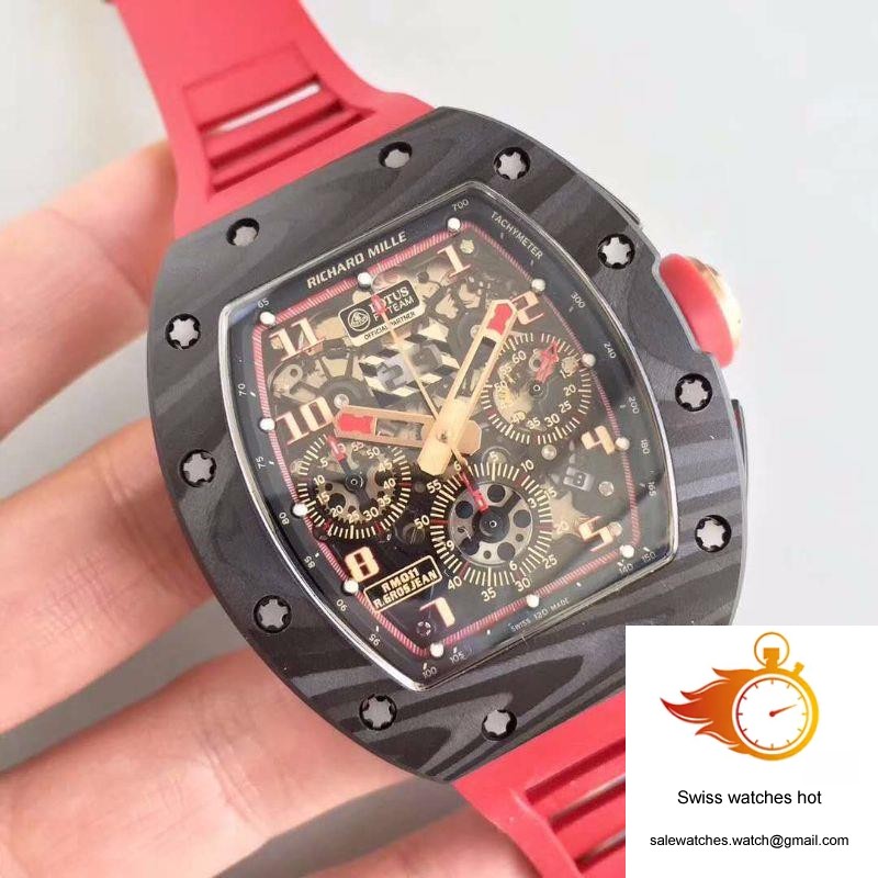 KV Factory Richard Mille RM011 Lotus F1 Team Romain Grosjean Forged Carbon Black Skeleton Dial 2 KV Factory Richard Mille RM011 Lotus F1 Team Romain Grosjean Forged Carbon Black Skeleton Dial 2