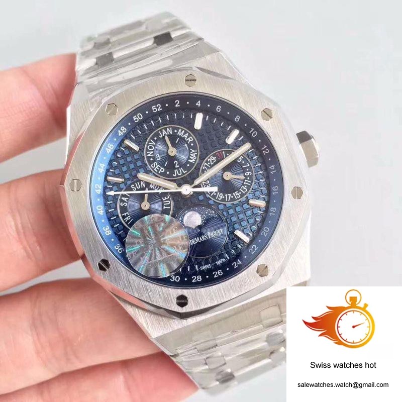 Audemars Piguet Royal Oak Perpetual Calendar 26574ST.OO.1220ST.02 JF Factory Blue Dial 2 Audemars Piguet Royal Oak Perpetual Calendar 26574ST.OO.1220ST.02 JF Factory Blue Dial 2