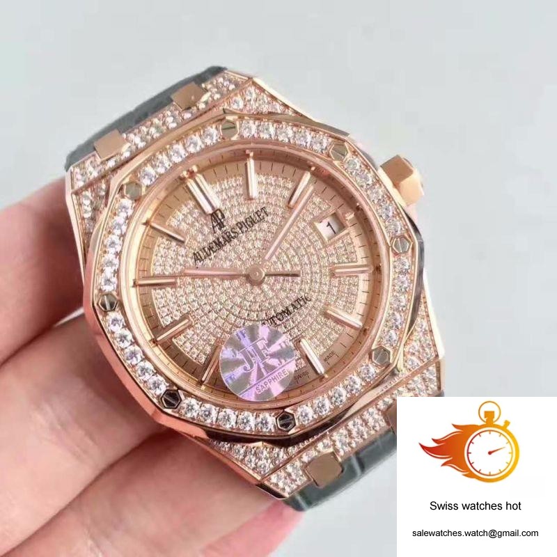 Audemars Piguet Royal Oak 15450 JF Factory Rose Gold Diamond Dial 2 Audemars Piguet Royal Oak 15450 JF Factory Rose Gold Diamond Dial 2