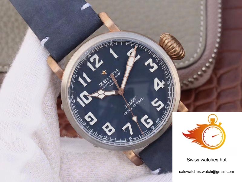 Zenith Pilot Type 20 Extra Special 29.2430.679.21.C753 XF Factory Blue Dial 2 Zenith Pilot Type 20 Extra Special 29.2430.679.21.C753 XF Factory Blue Dial 2