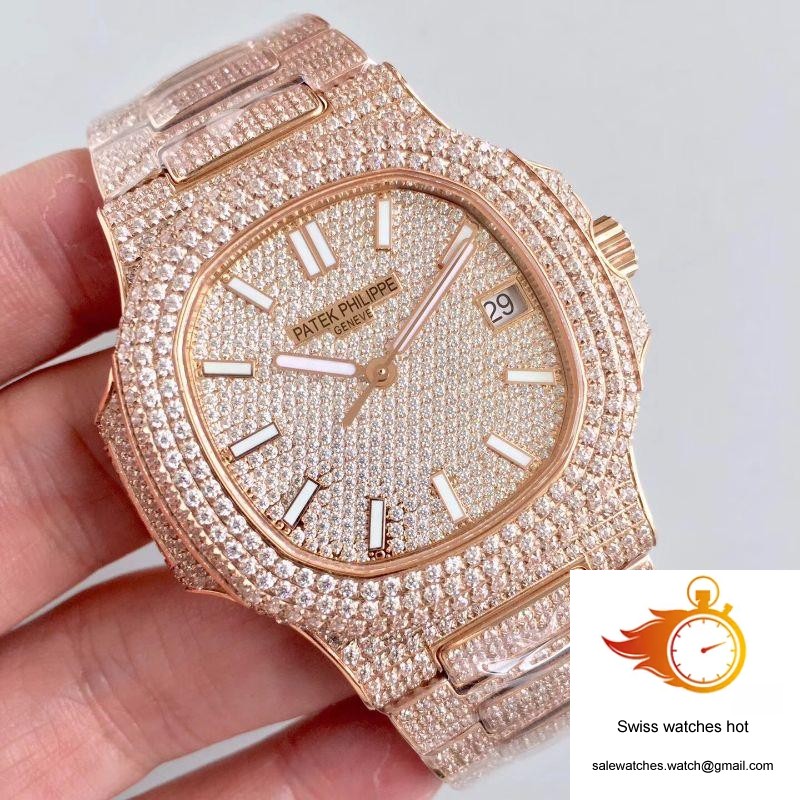 Patek Philippe Nautilus Jumbo 5719/10G-010 Rose Gold Full Diamond Dial 2 Patek Philippe Nautilus Jumbo 5719/10G-010 Rose Gold Full Diamond Dial 2