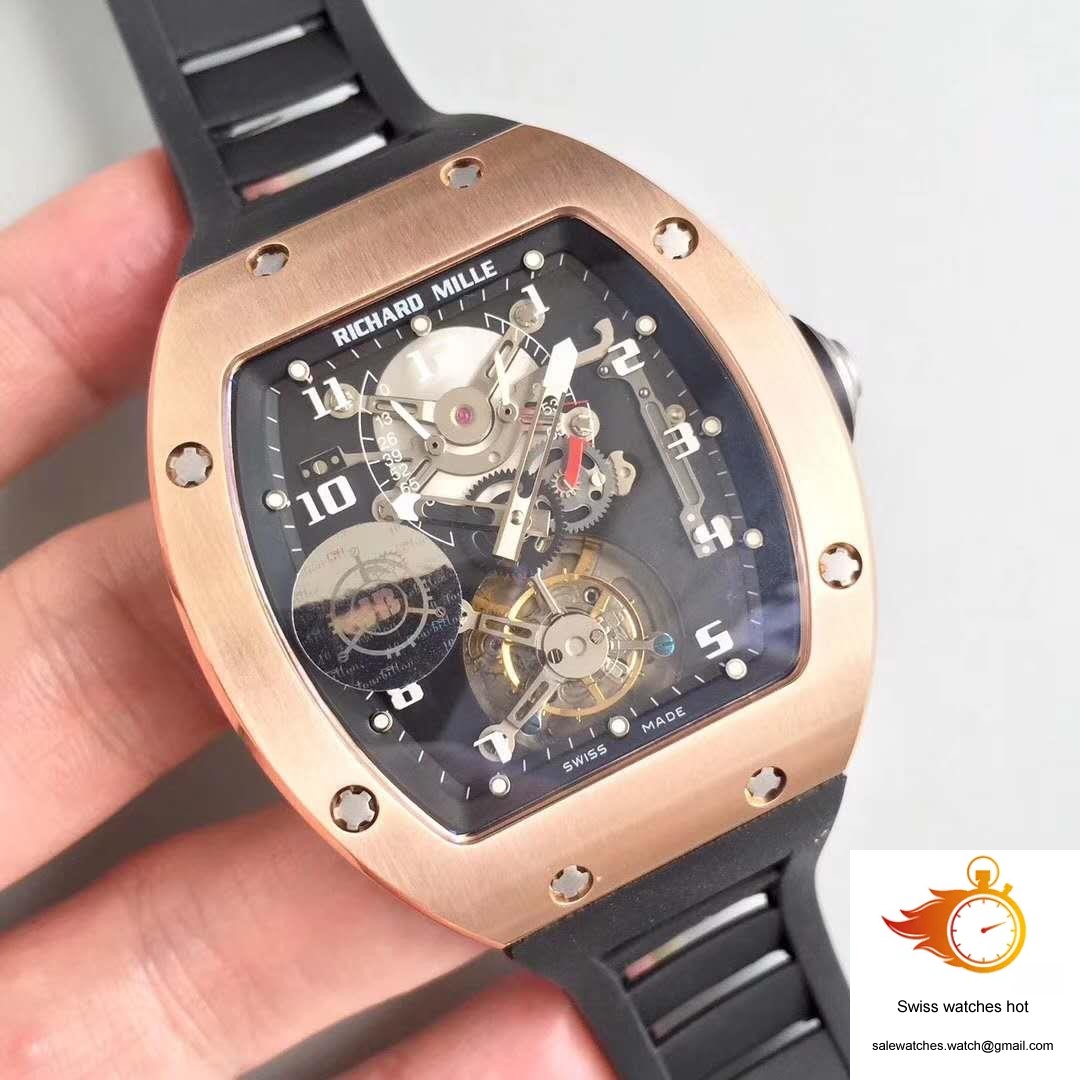 Richard Mille RM001 Rose Gold Tourbillon JB Factory Black Dial 2 Richard Mille RM001 Rose Gold Tourbillon JB Factory Black Dial 2