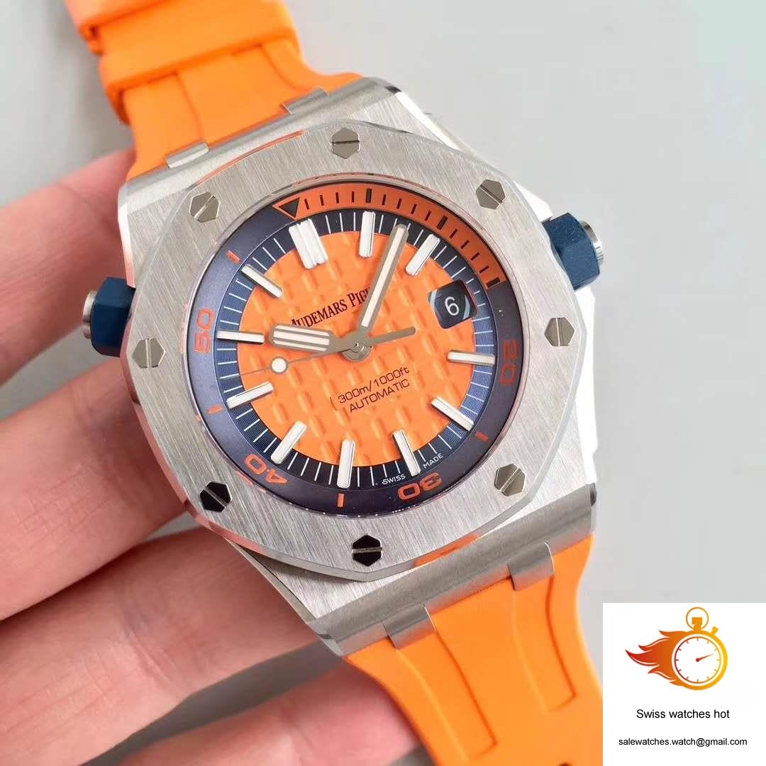 Audemars Piguet Royal Oak Offshore Diver 15710ST.OO.A070CA.01 JF Factory V3 Orange Dial 2 Audemars Piguet Royal Oak Offshore Diver 15710ST.OO.A070CA.01 JF Factory V3 Orange Dial 2