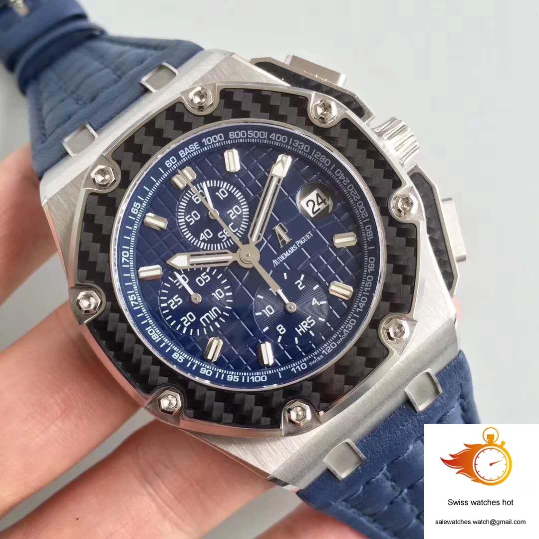Audemars Piguet Royal Oak Offshore Juan Pablo Montoya 26030PO.OO.D001IN.01 JF Factory V2 Blue Dial 2 Audemars Piguet Royal Oak Offshore Juan Pablo Montoya 26030PO.OO.D001IN.01 JF Factory V2 Blue Dial 2