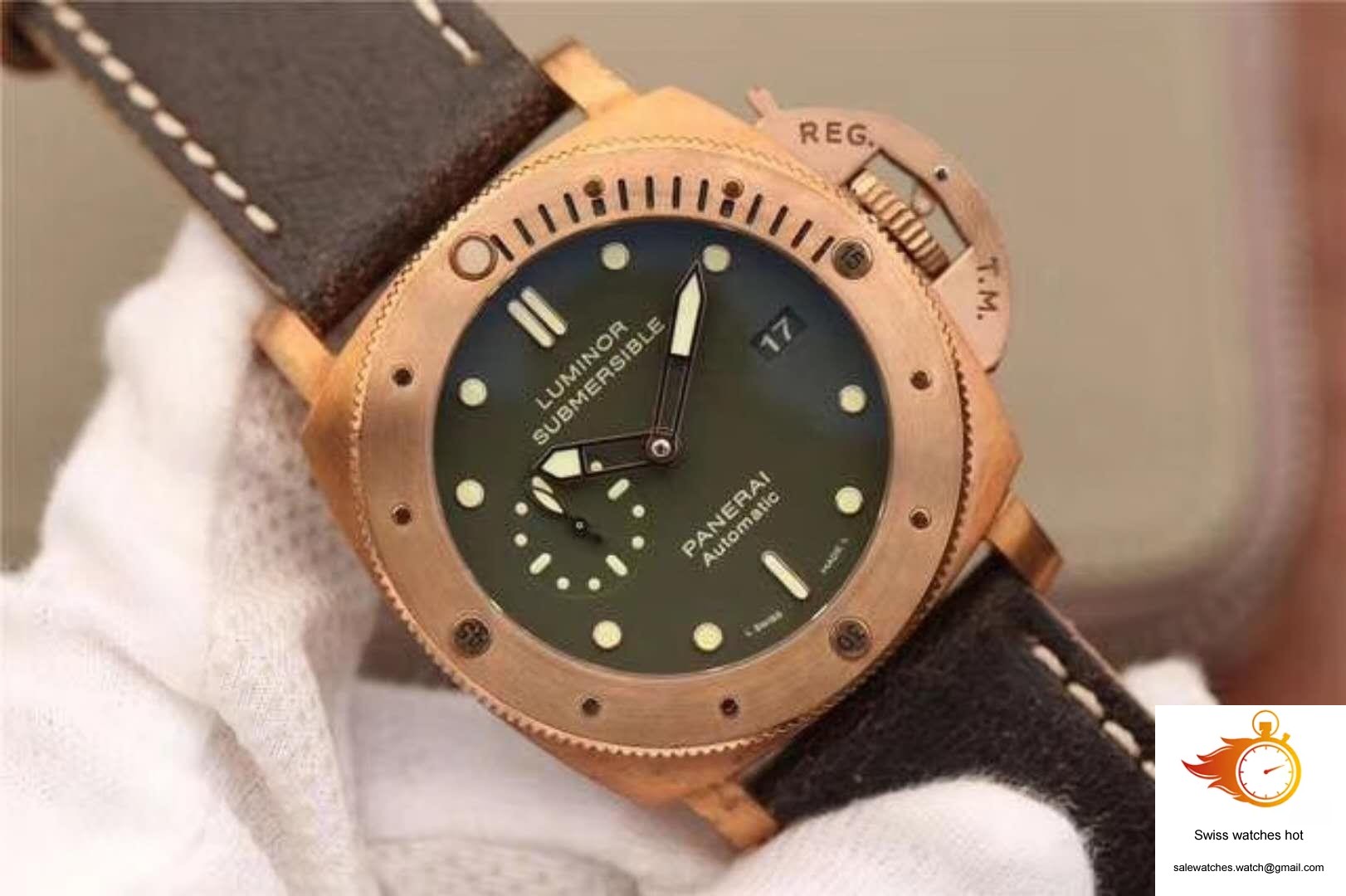 Panerai Luminor Submersible 1950 Bronzo PAM382 VS Factory V2 Green Dial 2 Panerai Luminor Submersible 1950 Bronzo PAM382 VS Factory V2 Green Dial 2