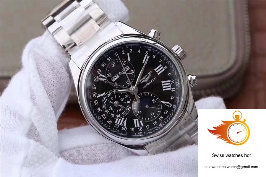 Longines Conquest Classic Chronograph Moonphase Black Dial 2 Longines Conquest Classic Chronograph Moonphase Black Dial 2