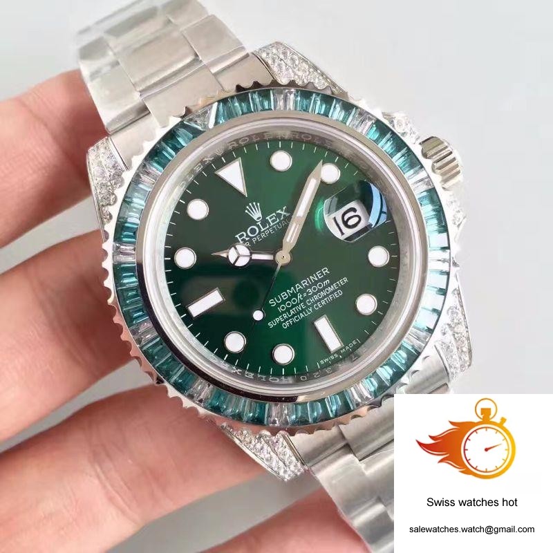 Rolex Submariner Date 116610LV Noob Factory V9 Green Dial Diamond 2 Rolex Submariner Date 116610LV Noob Factory V9 Green Dial Diamond 2