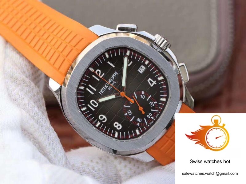 Patek Philippe Aquanaut Chronograph 5968A Orange Rubber Strap Black Dial 2 Patek Philippe Aquanaut Chronograph 5968A Orange Rubber Strap Black Dial 2