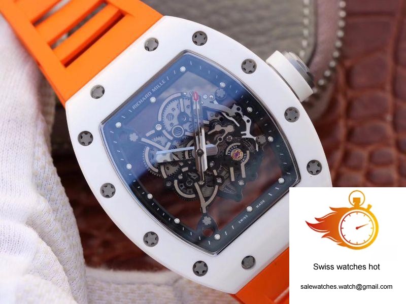 Richard Mille RM055 Skeleton Dial Orange Strap KV Factory V2 2 Richard Mille RM055 Skeleton Dial Orange Strap KV Factory V2 2