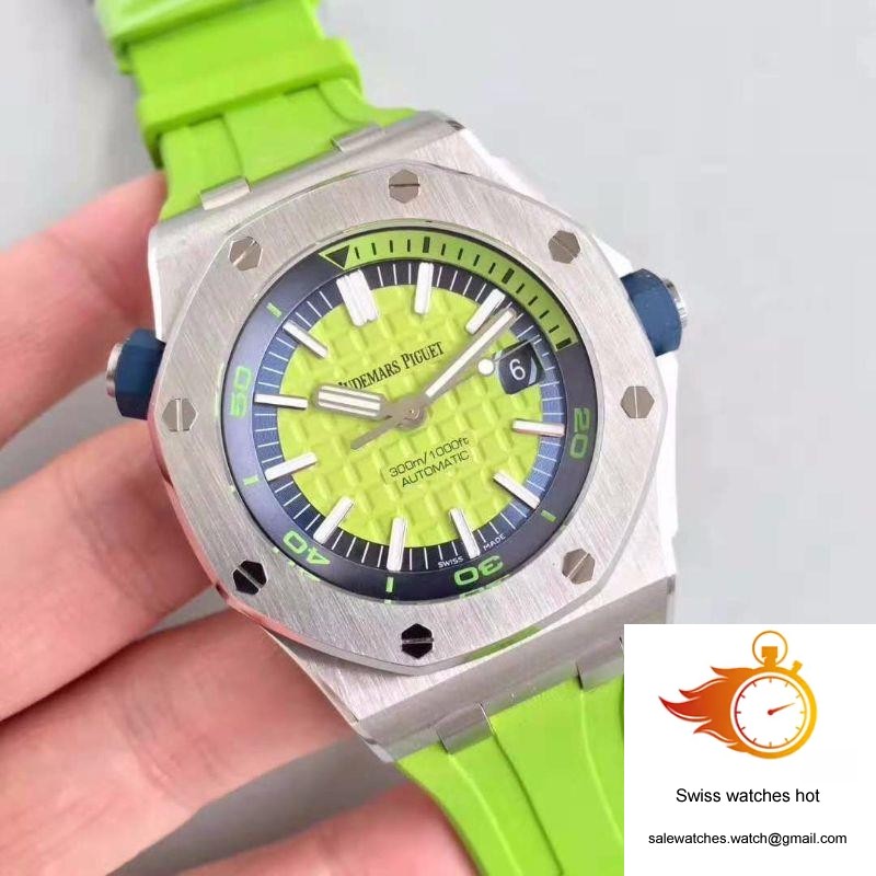 Audemars Piguet Royal Oak Offshore Diver 15710ST.OO.A038CA.01 JF Factory Green Dial 2 Audemars Piguet Royal Oak Offshore Diver 15710ST.OO.A038CA.01 JF Factory Green Dial 2