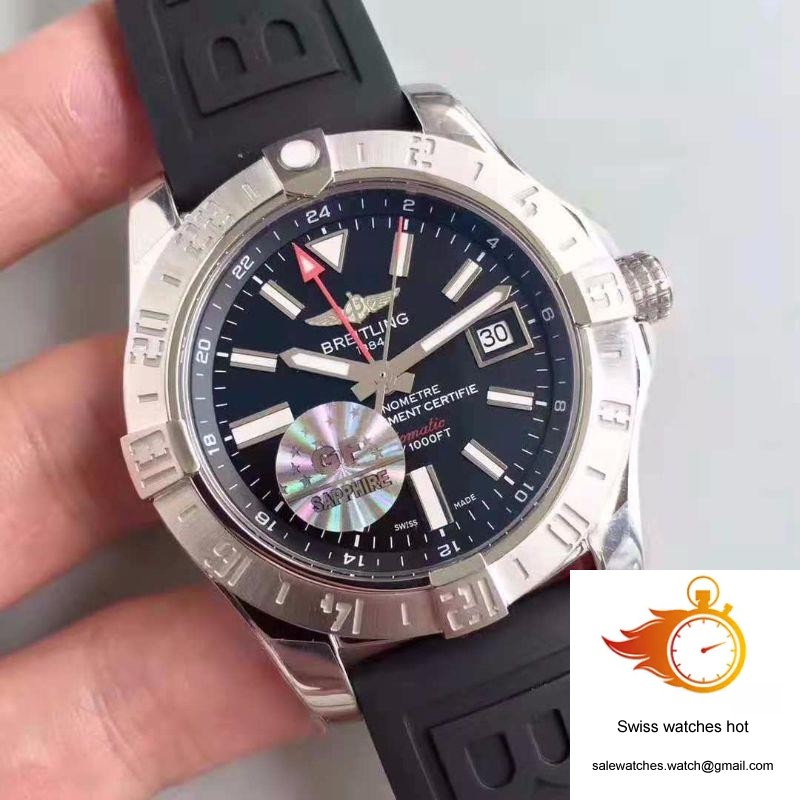 Breitling Avenger II GMT A3239011/BC35/152S GF Factory Black Dial 2 Breitling Avenger II GMT A3239011/BC35/152S GF Factory Black Dial 2