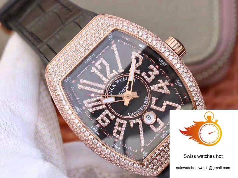 Franck Muller Vanguard 18K Rose Gold V45.SC.DT.D.NBR.CD.5N.NR Black Dial 2 Franck Muller Vanguard 18K Rose Gold V45.SC.DT.D.NBR.CD.5N.NR Black Dial 2