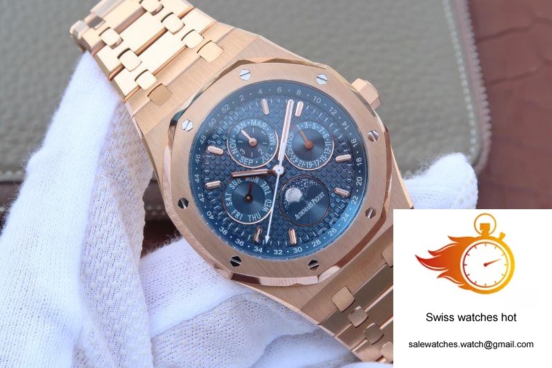 Audemars Piguet Royal Oak Perpetual Calendar 26574OR.OO.1220OR.02 JF Factory Blue Dial 2 Audemars Piguet Royal Oak Perpetual Calendar 26574OR.OO.1220OR.02 JF Factory Blue Dial 2