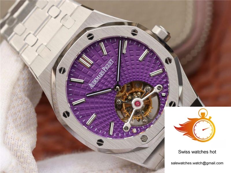 Audemars Piguet Royal Oak Tourbillon 26522ST.OO.1220ST.01 R8 Factory Purple Dial 2 Audemars Piguet Royal Oak Tourbillon 26522ST.OO.1220ST.01 R8 Factory Purple Dial 2