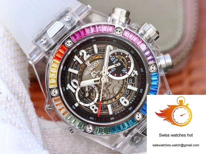 Hublot Big Bang Unico 411.JX.4802.RT Colorful Diamonds Bezel Skeleton Dial 2 Hublot Big Bang Unico 411.JX.4802.RT Colorful Diamonds Bezel Skeleton Dial 2
