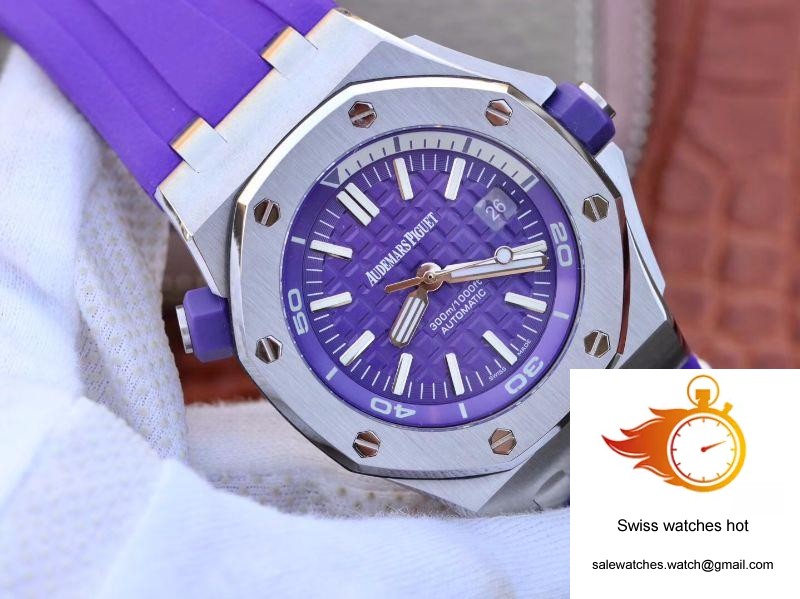 Audemars Piguet Royal Oak Offshore Diver 15710ST.OO.A077CA.01 Purple Dial 2 Audemars Piguet Royal Oak Offshore Diver 15710ST.OO.A077CA.01 Purple Dial 2
