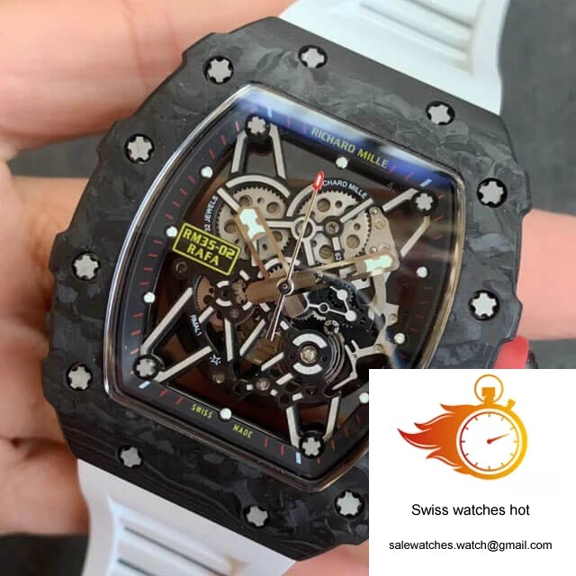 Richard Mille RM35-02 KV Factory V3 Carbon Fiber White Rubber Strap 3 Richard Mille RM35-02 KV Factory V3 Carbon Fiber White Rubber Strap 3