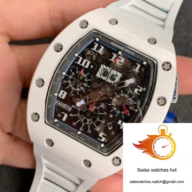 Richard Mille RM-011 KV Factory White Ceramic Rubber Strap 3 Richard Mille RM-011 KV Factory White Ceramic Rubber Strap 3