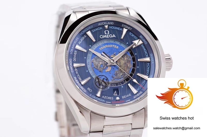 Omega Seamaster Aqua Terra GMT Worldtimer 220.10.43.22.03.001 VS Factory Blue Dial 3 Omega Seamaster Aqua Terra GMT Worldtimer 220.10.43.22.03.001 VS Factory Blue Dial 3