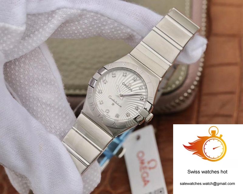 Omega Constellation Ladies 27mm 123.10.27.60.55.001 TW Factory White Textured Dial 3 Omega Constellation Ladies 27mm 123.10.27.60.55.001 TW Factory White Textured Dial 3