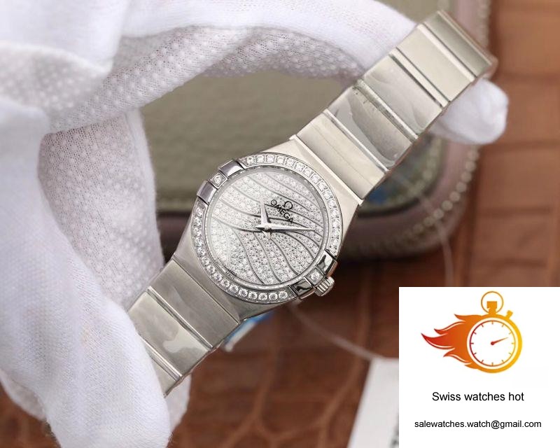 Omega Constellation Quartz Ladies 27mm TW Factory White Gold Diamond Dial 3 Omega Constellation Quartz Ladies 27mm TW Factory White Gold Diamond Dial 3