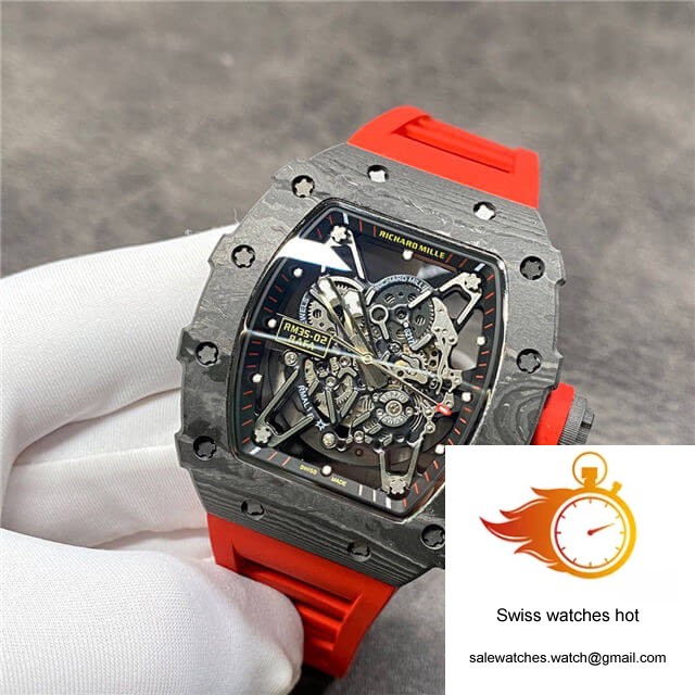 Richard Mille RM35-02 KV Factory Carbon Fiber Red Rubber Strap 3 Richard Mille RM35-02 KV Factory Carbon Fiber Red Rubber Strap 3
