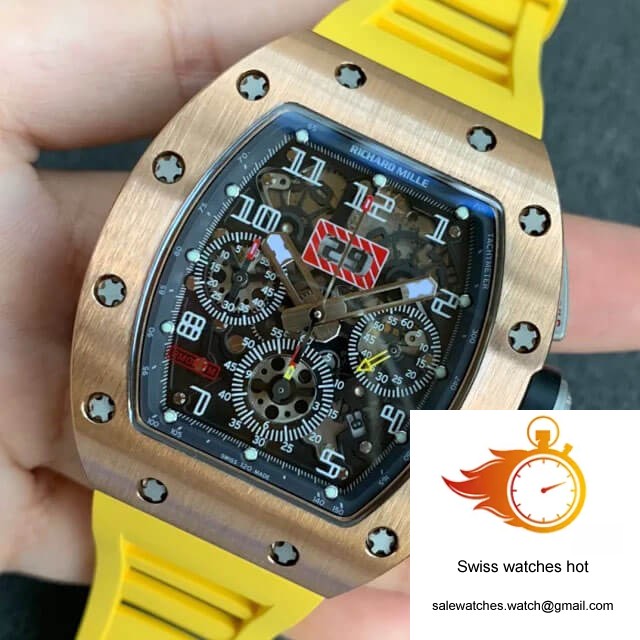 Richard Mille RM011 KV Factory Titanium Yellow Rubber Strap 3 Richard Mille RM011 KV Factory Titanium Yellow Rubber Strap 3