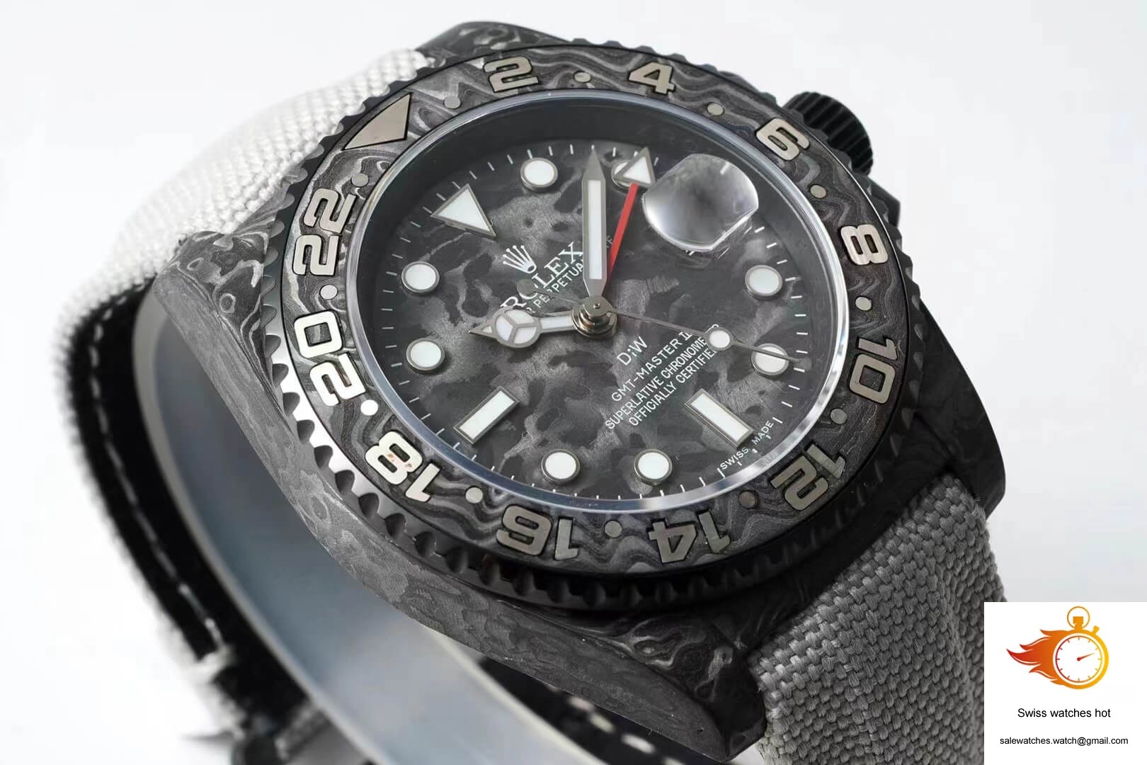 Rolex GMT-MASTER II Diw Carbon Fiber Dial Fabric Strap 3 Rolex GMT-MASTER II Diw Carbon Fiber Dial Fabric Strap 3