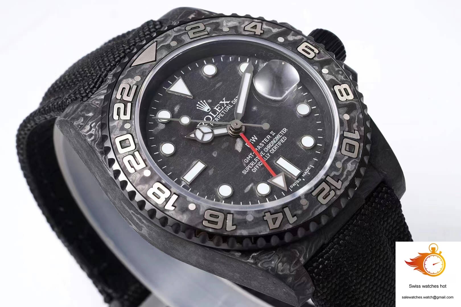 Rolex GMT-MASTER II Diw Carbon Fiber Black Fabric Strap 3 Rolex GMT-MASTER II Diw Carbon Fiber Black Fabric Strap 3