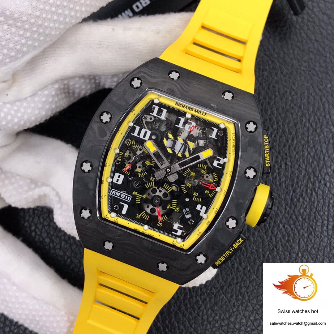 Richard Mille RM-011 KV Factory Forged Carbon Yellow Strap 3 Richard Mille RM-011 KV Factory Forged Carbon Yellow Strap 3