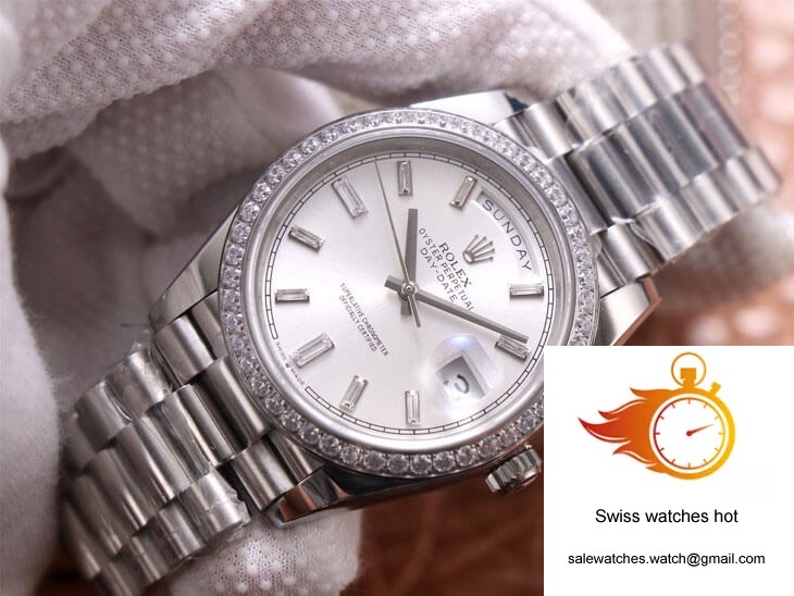 Rolex Day-Date M228349RBR-0001 EW Factory Diamond Silver Dial 3 Rolex Day-Date M228349RBR-0001 EW Factory Diamond Silver Dial 3